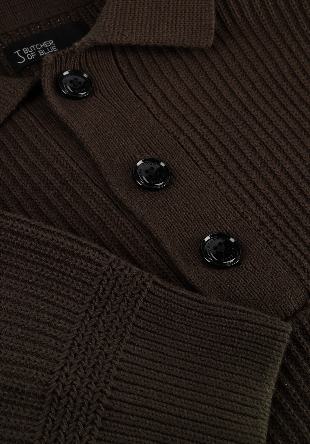 Bruine BUTCHER OF BLUE Trui GALWAY POLO LS - large