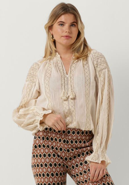 Witte SUMMUM  TOP EMBROIDERED COTTON VOILE - large