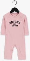 TOMMY HILFIGER  BABY VARSITY COVERALL Rose clair