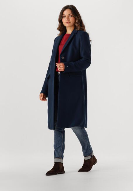 Donkerblauwe TOMMY HILFIGER Mantel CLASSIC SB WOOL REG COAT - large