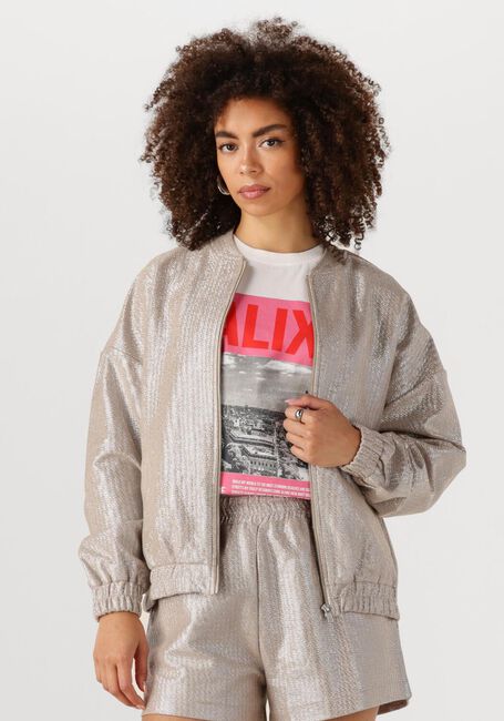 ALIX THE LABEL Jack LADIES WOVEN FOIL JACKET en argent - large