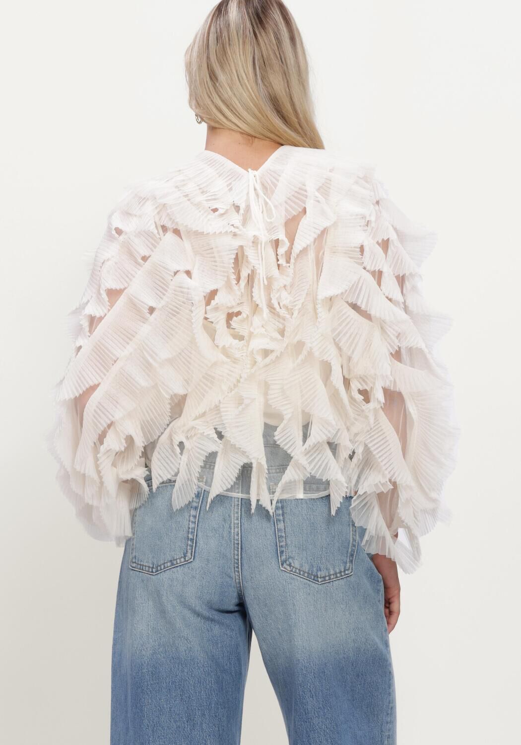 DANTE6 DANTE6-PHORA TULLE RUFFLED TOP Blouses Blanc - large