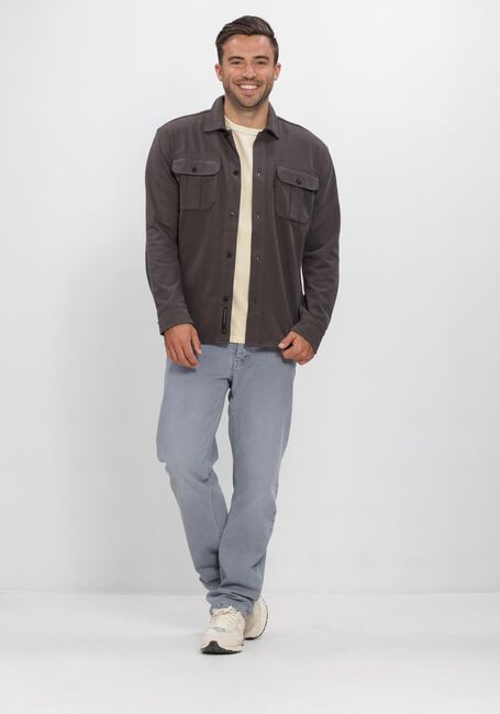 BUTCHER OF BLUE Surchemise PHIL PEACHED JERSEY OVERSHIRT Gris fonc&eacute; - large