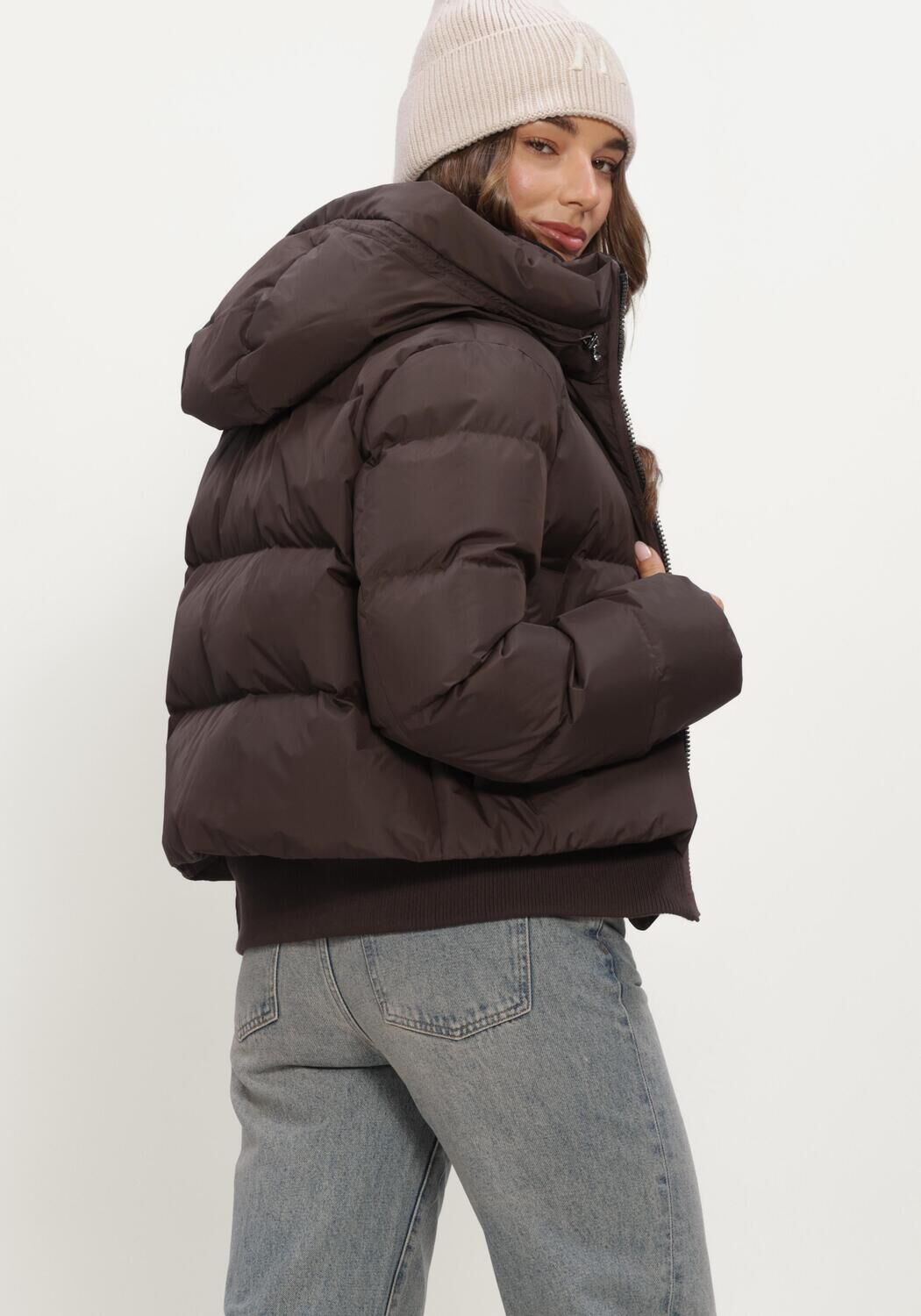 Bruine MOSCOW Gewatteerde jas 22A-08-FUSSY - large