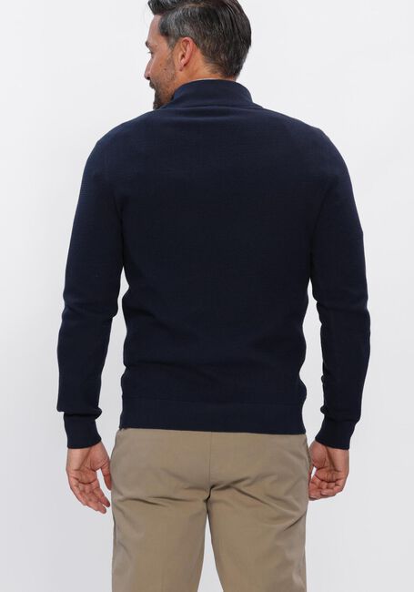 PROFUOMO Pull PULLOVER HALF ZIP TWINKLE SLUB Bleu fonc&eacute; - large