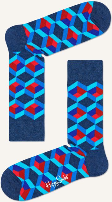 Blauwe HAPPY SOCKS Sokken OPTIC SQUERE Blauwe HAPPY SOCKS Sokken OPTIC SQUERE - large