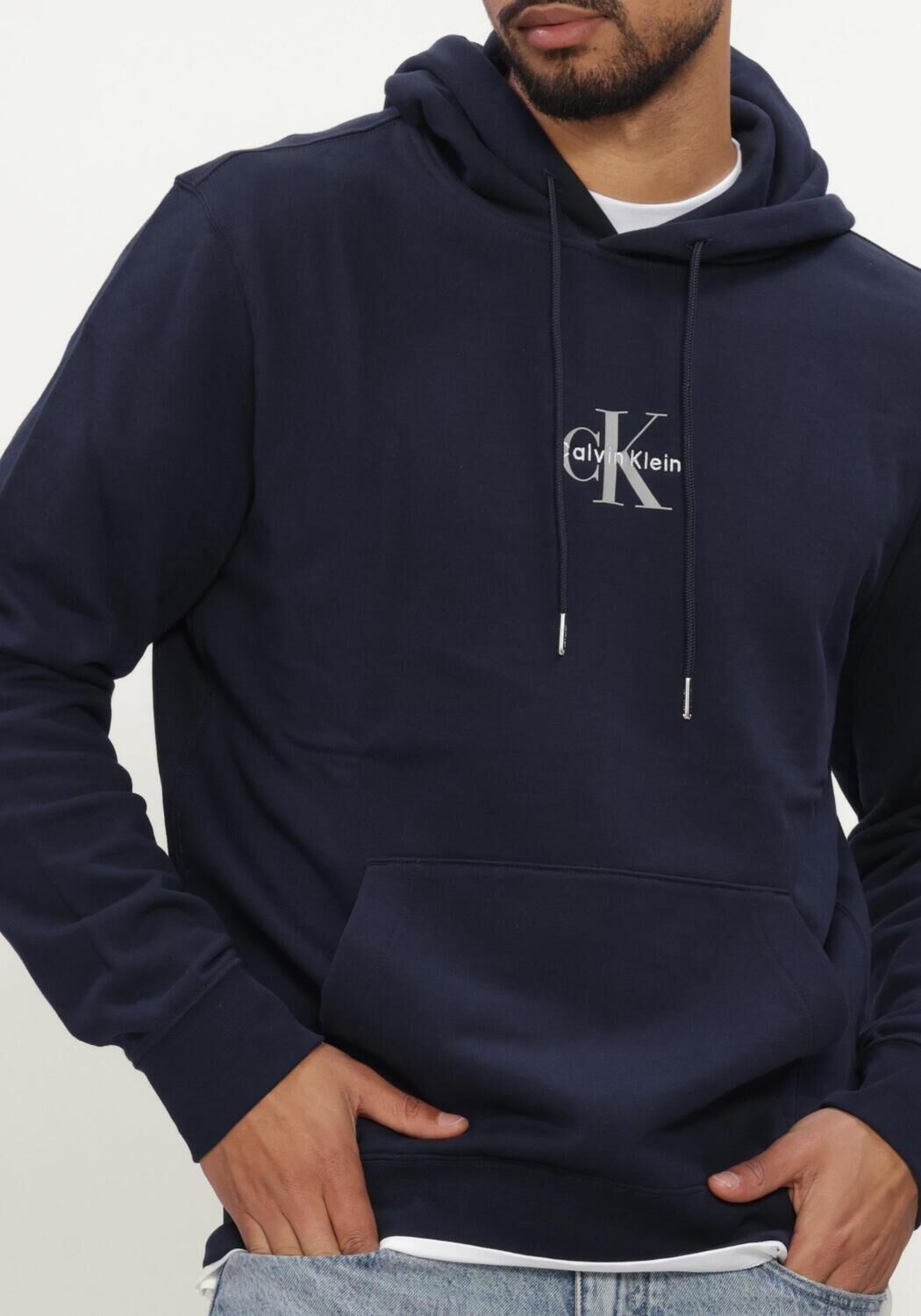 CALVIN KLEIN Chandail LS 350TERRY MICRO MNLG HOODIE Bleu fonc&eacute; - large