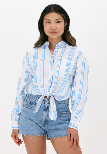 TOMMY JEANS TJW FRONT TIE STRIPE SHIRT Blouses en bleu - large