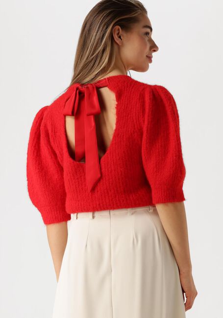 CO'COUTURE Pull CORALIE BOW RIB KNIT en rouge - large