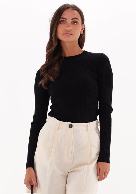 SELECTED WOMEN Pull LYDIA NEW RIB LS KNIT O-NECK B en noir - large