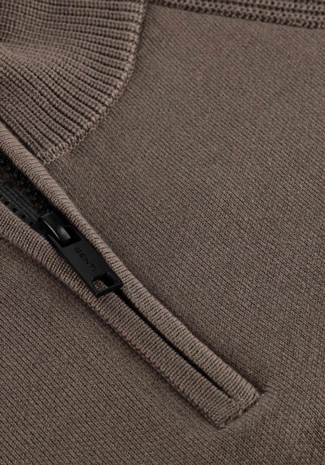 Taupe GENTI Trui TURTLE ZIP - large