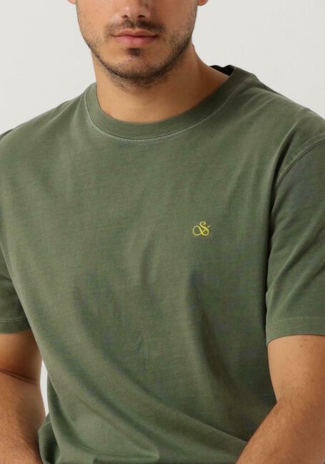 Groene SCOTCH & SODA T-shirt GARMENT DYE LOGO T-SHIRT - large