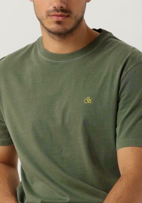 SCOTCH & SODA T-shirt GARMENT DYE LOGO T-SHIRT en vert - large