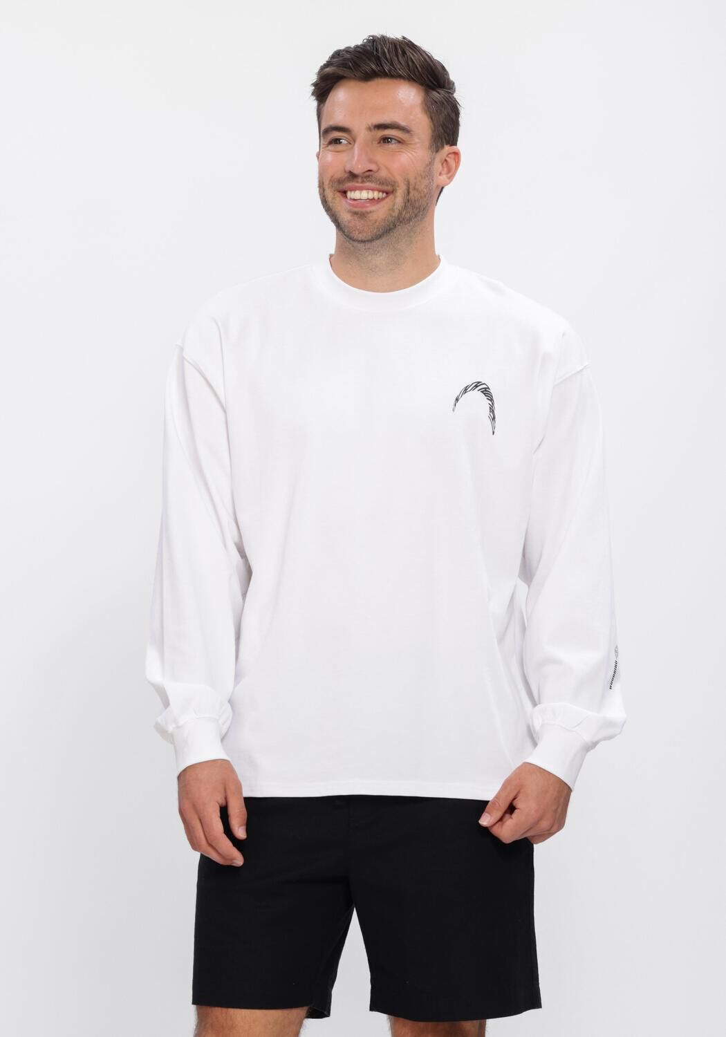 WOODBIRD T-shirt WBBEAM LS WARP TEE en blanc - large
