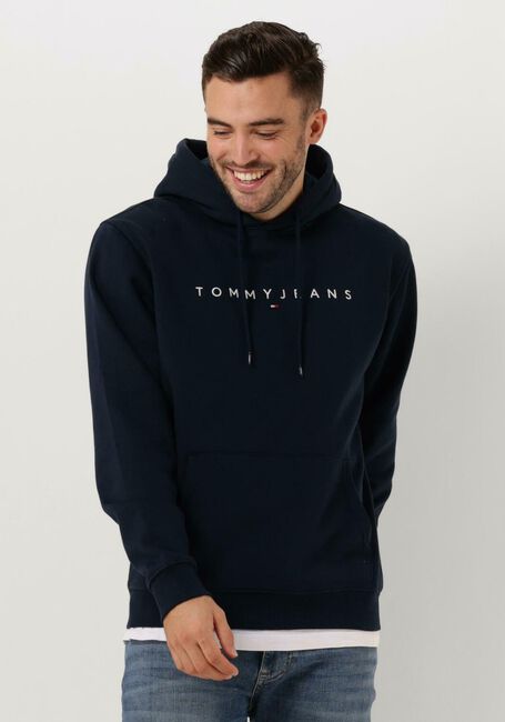 Donkerblauwe TOMMY JEANS Trui TJM REG LINEAR LOGO HOODIE EXT - large