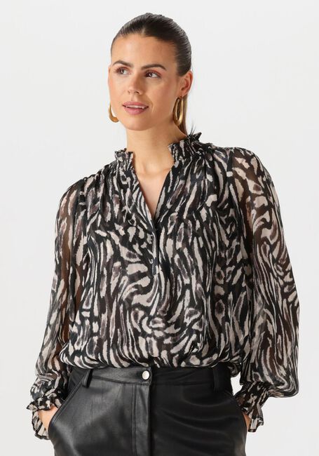 Witte NEO NOIR  LEIA ABSTRACT LEO BLOUSE - large