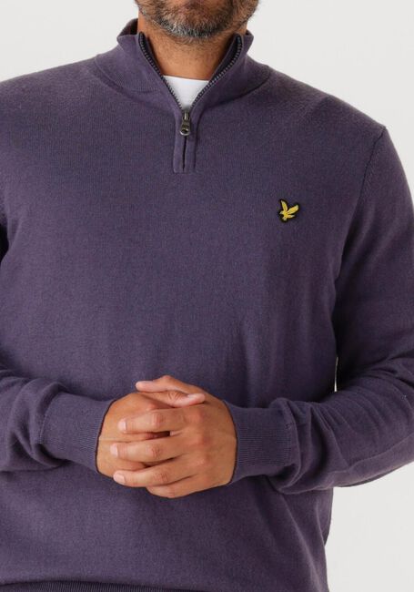 LYLE & SCOTT Pull COTTON MERINO QUARTER ZIP JUMPER en gris - large