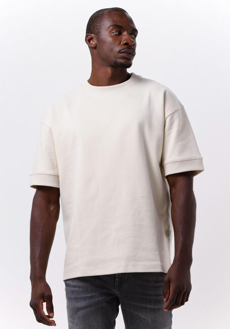Ecru SELECTED MEN T-shirt SLHOVERSIZECORTON SS O-NECK TEE W - large