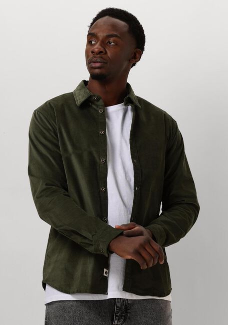 ANERKJENDT Chemise décontracté AKLEIF SOLID CORD SHIRT Vert foncé - large