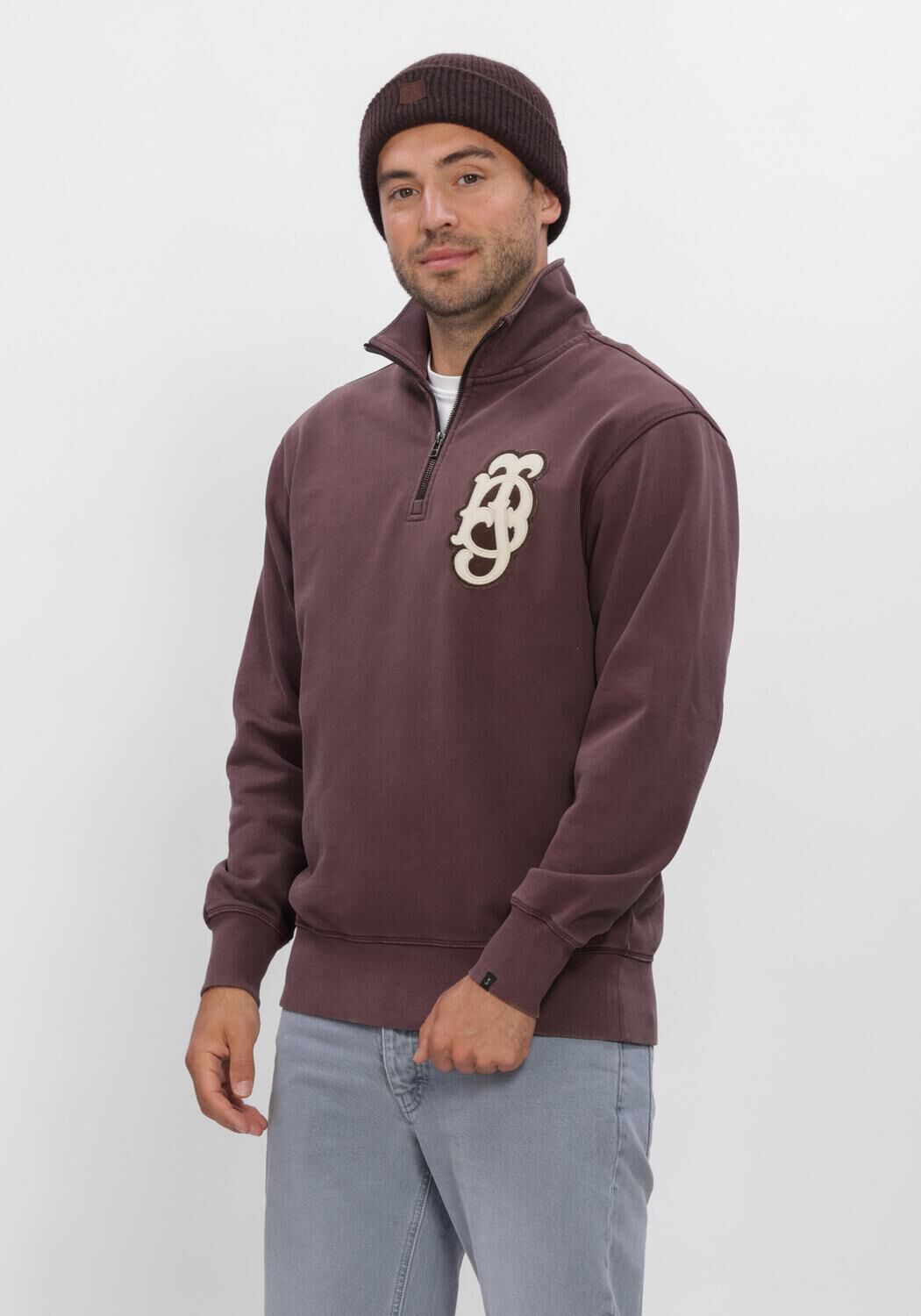 Bordeaux BUTCHER OF BLUE Sweater LOGO HALF ZIP - large