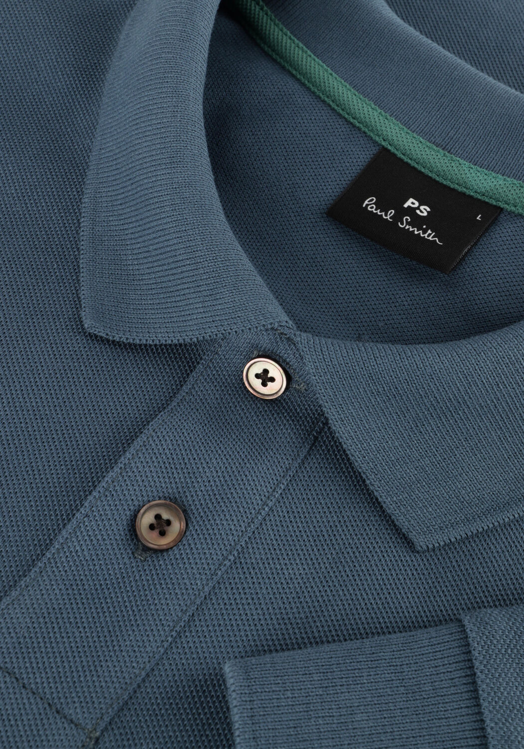 Blauwe PS PAUL SMITH Polo MENS SLIM FIT LS POLO SHIRT ZEBRA - large