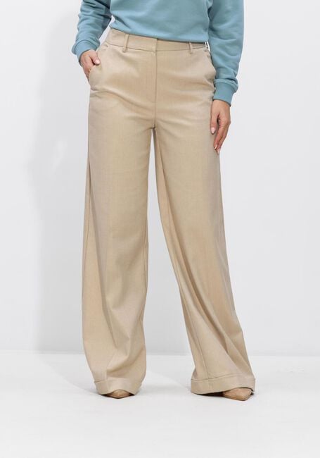Beige JANSEN AMSTERDAM Wijde broek NIENKE BROEK 407 LONG WIDE LEG - large
