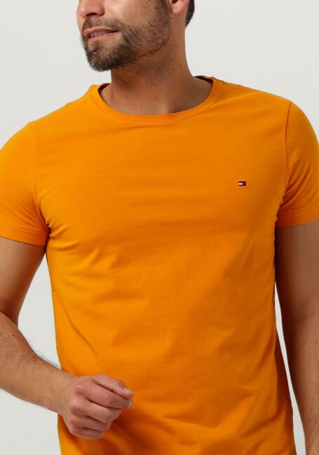 Oranje TOMMY HILFIGER T-shirt STRETCH SLIM FIT TEE - large