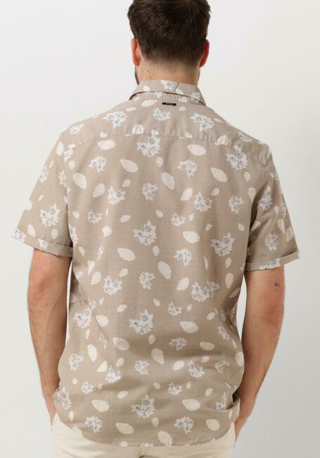 VANGUARD Chemise décontracté SHORT SLEEVE SHIRT PRINTED TENCEL COTTON LINEN en beige - large