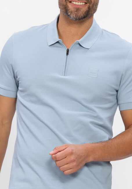 BOSS ORANGE Polo PASSERZIP Bleu clair - large