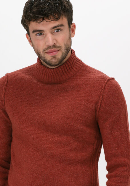 CAST IRON Pull MOCK NECK SLIM FIT WOOL SLUB Bordeaux - large