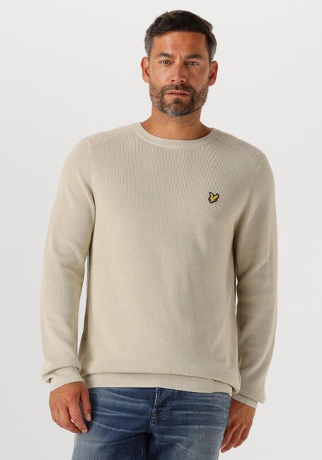 LYLE & SCOTT Pull ENGINEERED RIB CREW NECK en taupe - large
