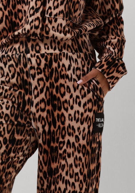 Bruine ALIX THE LABEL Wijde broek LADIES WOVEN LEOPARD VELVET PANTS - large