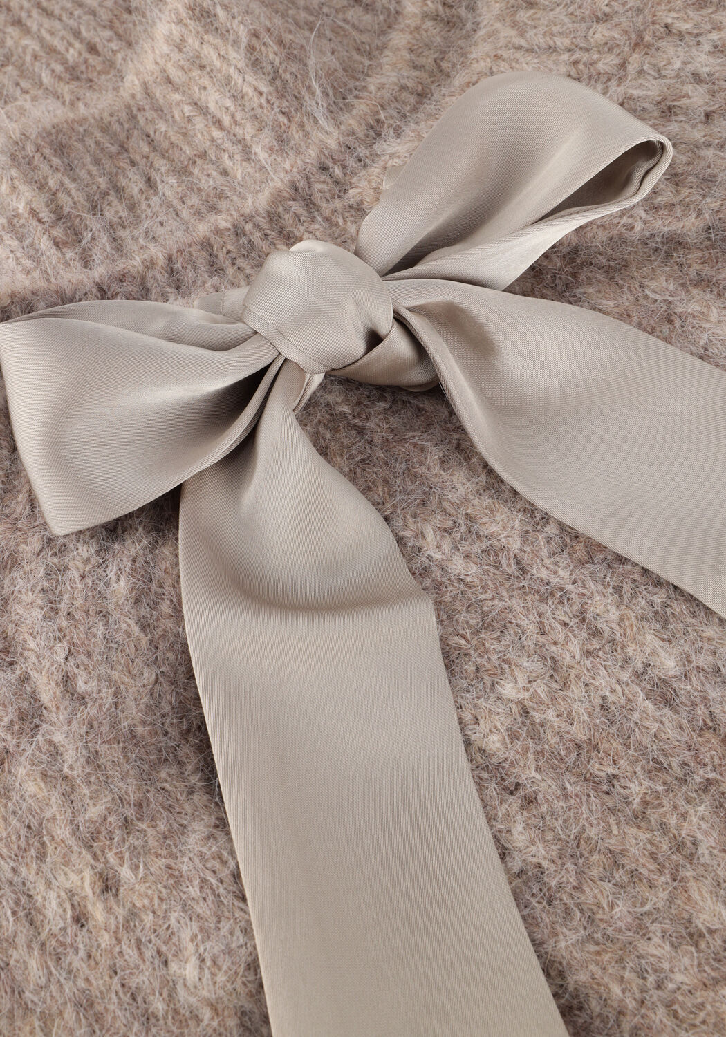 CO'COUTURE Pull CORALIE BOW RIB KNIT en marron - large