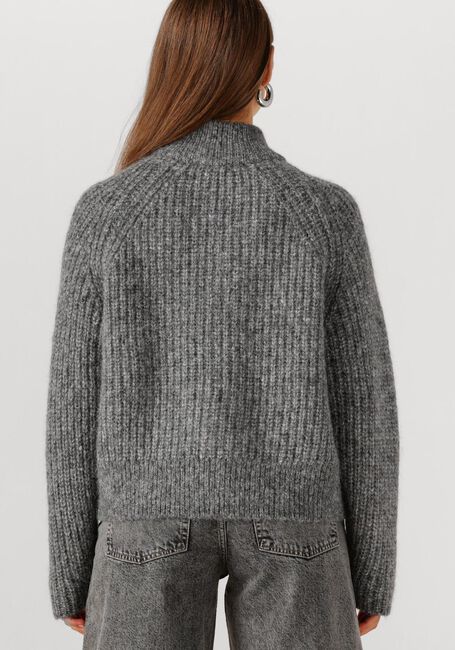 Grijze SELECTED WOMEN Trui SLFANJULI LS KNIT ZIP CARDIGAN - large