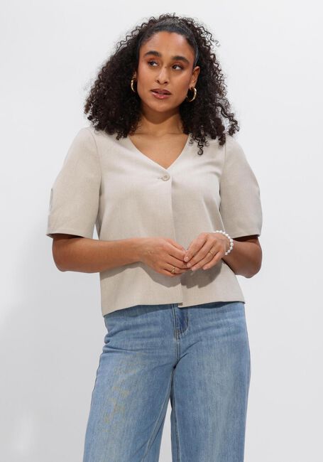 Beige OBJECT Trui OBJLISA S/S RE TOP - large