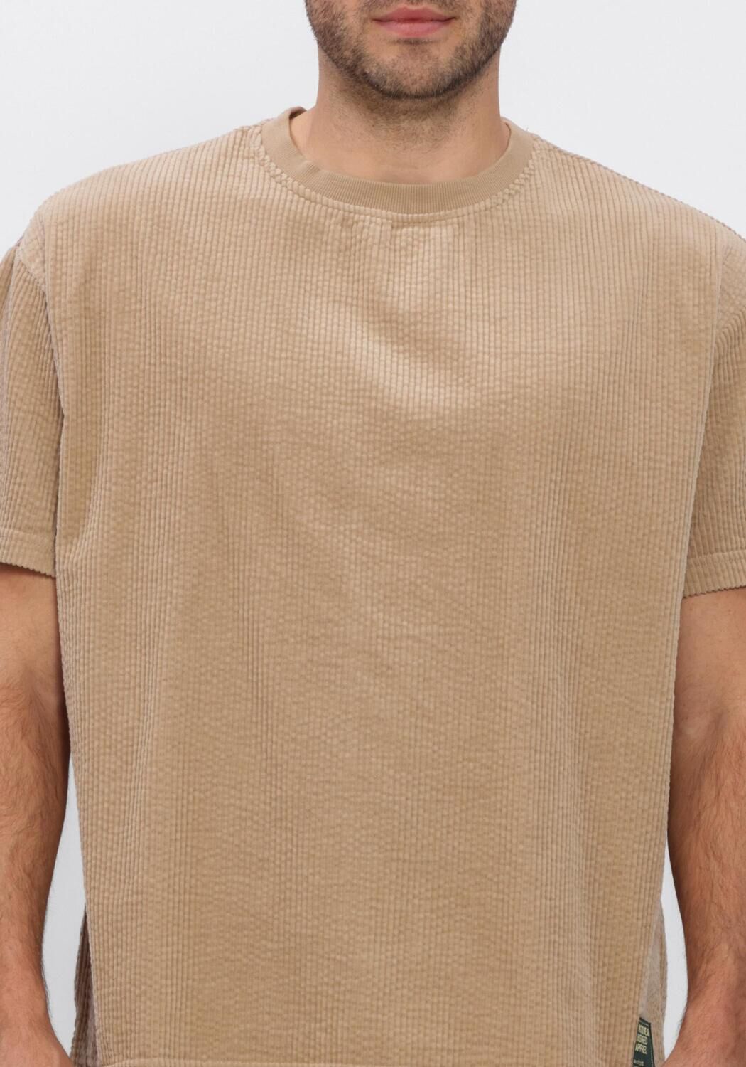 Beige ANERKJENDT T-shirt AKVILLADS CORDUROY SS TEE - large