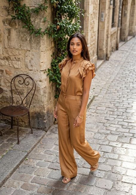 AAIKO Pantalon large CECILIA VIS 355 en camel - large