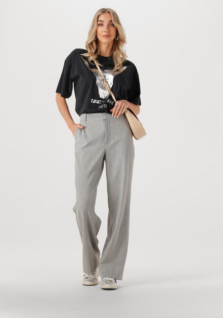 Zwarte ALIX THE LABEL T-shirt LADIES KNITTED SILVER BULL TSHIRT - large