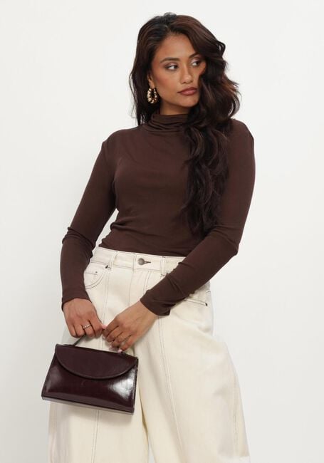 OBJECT Haut OBJALMA L/S RE ROLL NECK TOP 147 en marron - large