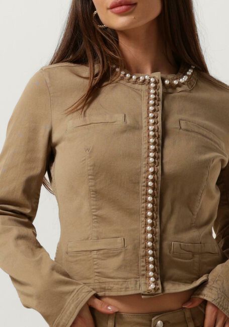 LIU JO Jack DRILL STRETCH MIX JACKET en beige - large