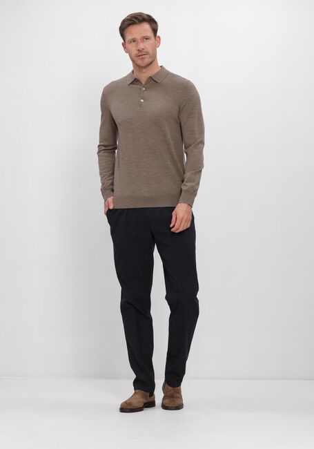 Taupe PROFUOMO Trui POLO LS EXTRAFINE MERINO - large