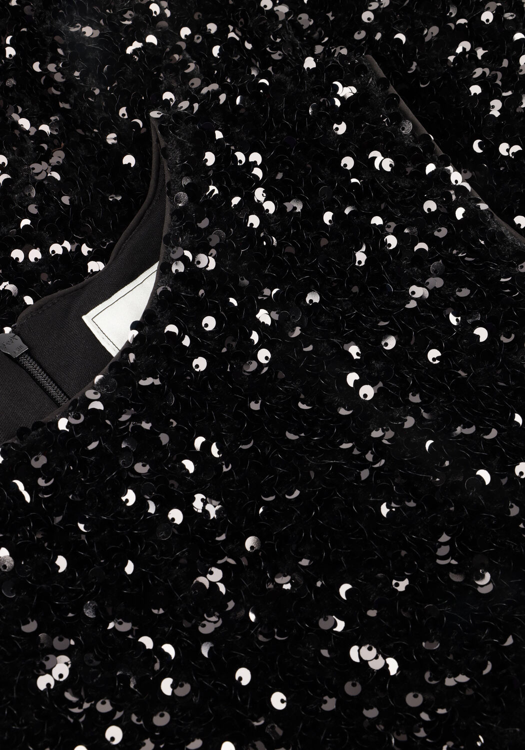 Zwarte NEO NOIR Mini jurk FABYA VELVET SEQUINS DRESS - large