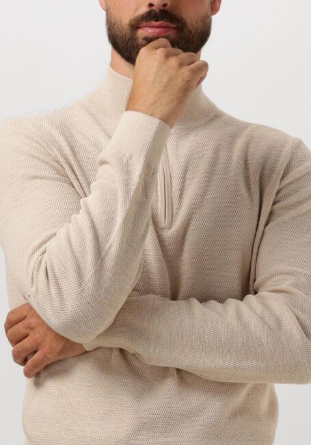PROFUOMO Pull PULLOVER HALF ZIP en beige - large