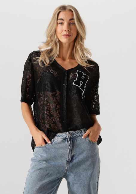 HAUTE L'AMITIÉ Haut COURT LACE TEE en noir - large
