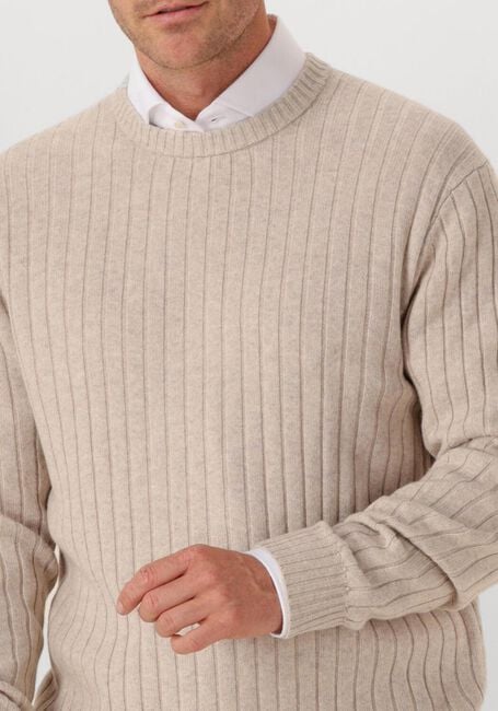 Beige PROFUOMO Trui PULLOVER CREW NECK WOOL BLEND - large
