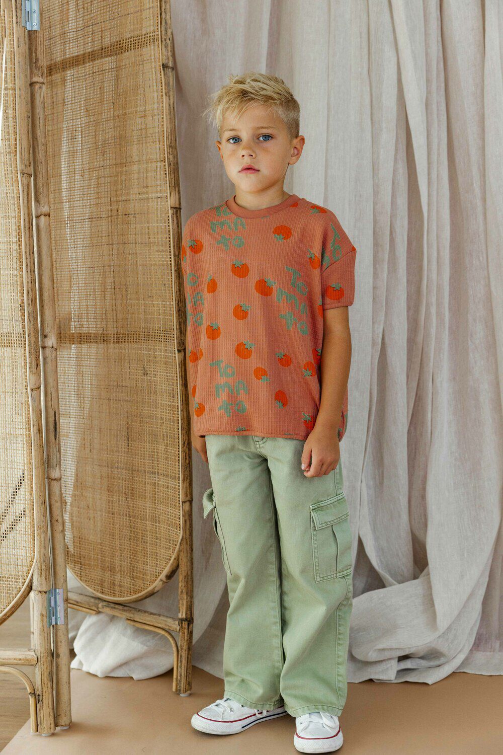 AMMEHOELA Pantalon cargo AM.CARGODNM.02 en vert - large