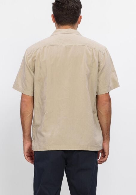 Beige SELECTED MEN Casual overhemd SLHRLXCLAY LINENBLEND SS SHIRT RES NOOS - large