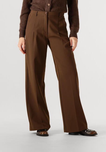 ANOTHER LABEL Pantalons longs MOORE PLEATED PANTS en marron - large