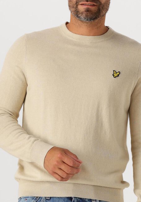 LYLE & SCOTT Pull COTTON MERINO CREW NECK JUMPER en taupe - large