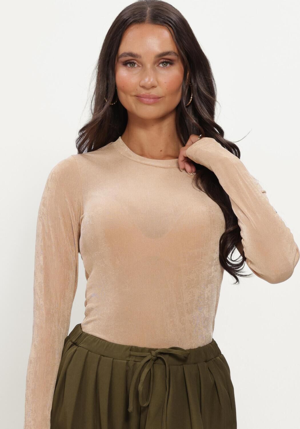 Beige STUDIO AMAYA Top LYNN T-SHIRT - large